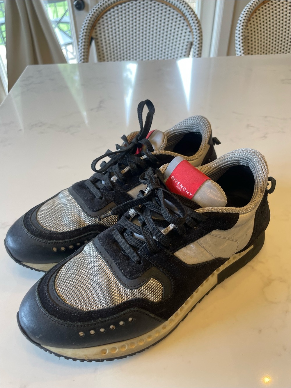 Givenchy Black and Silver Sneakers